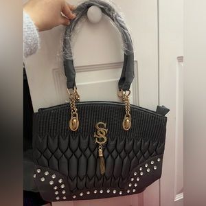 Women’s Grey Bejeweled Bag